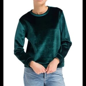 Maje Straight-cut Velvet Sweatshirt